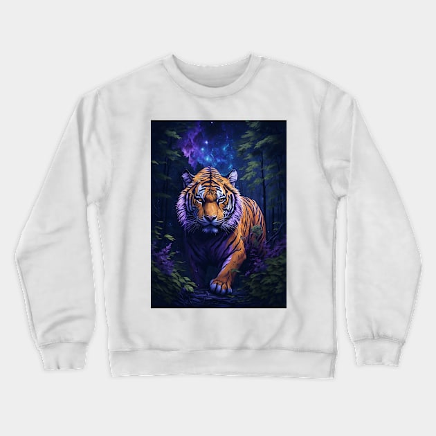 King Tiger in the forest Crewneck Sweatshirt by Mysooni